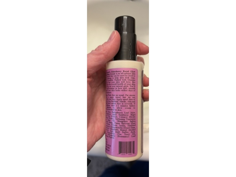 Princess Mudd Elderberry Royal Glow Skin Smoothing Cream, Pea Peptide & Inulin, 4 fl oz/120 mL