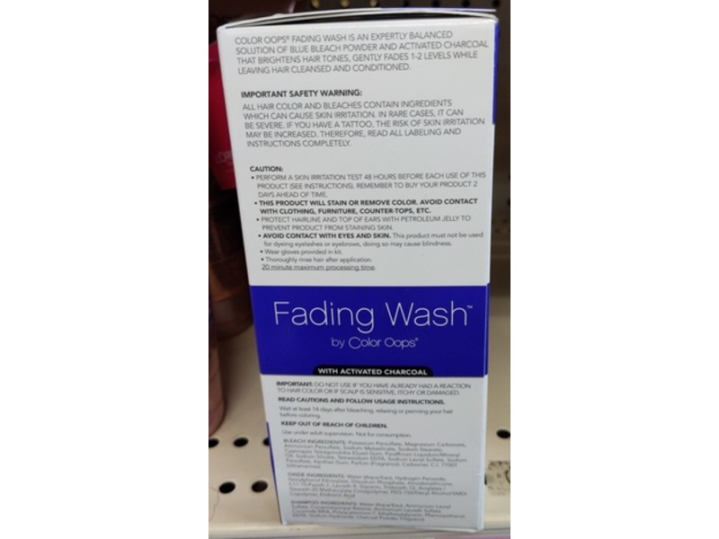 Color Oops Fading Wash Kit, Activated Charcoal, 1 Application