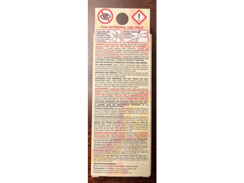 Ioni Stuck-On-U Nail Glue, Clear, 0.10 fl oz/5 g