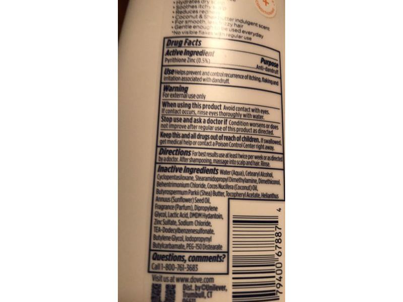 Dove Dermacare Scalp Anti-Dandruff Shampoo , Dryness & Itch Relief, 12 fl oz/355 mL
