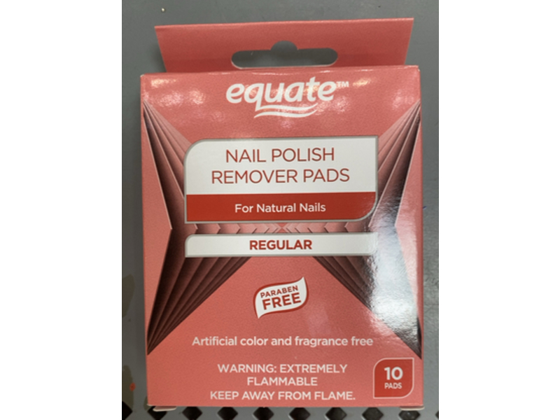 Equate Nail Polish Remover Pads, Regular, 10 Count