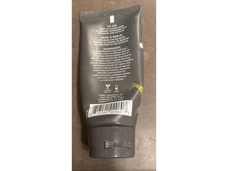 Osmia Naked Hand Cream, Unscented, 2 fl oz/60 mL