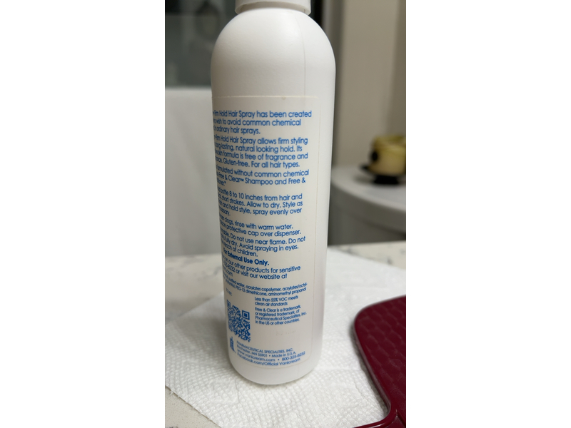 Free & Clear Hairspray Firm Hold, 8 fl oz (237 mL)
