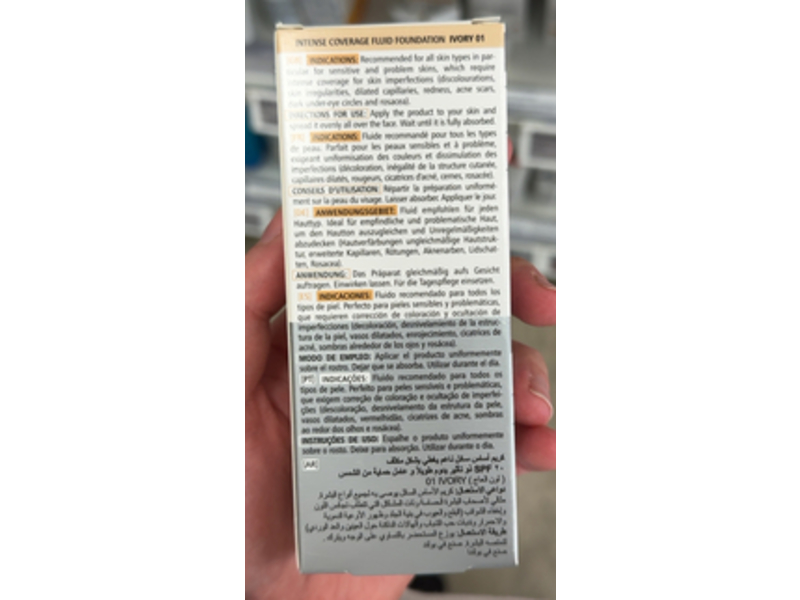 Pharmaceris Intense Coverage Mild Fluid Foundation, SPF 20, 01 Ivory, 1 fl zo/30 mL