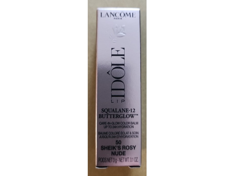 Lancome Idole Squalane-12 Butter Glow Hydrating Lip Balm, 50 Sheik's Rosy Nude, 0.1 oz/3 g