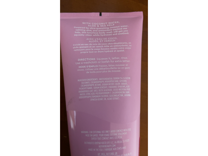 Kopari Coconut Hydrating Gel Body Wash with Aloe and Sea Kelp, 9 oz