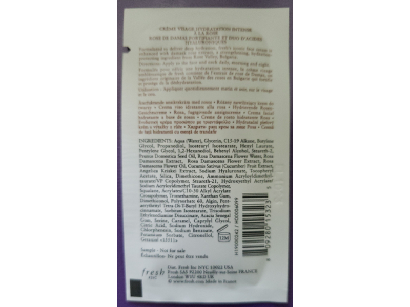 Fresh Rose Deep Hydration Face Cream, 0.06 fl oz/2 mL