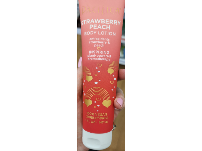 Pacifica Body Lotion, Strawberry Peach, 5 fl oz/147 mL