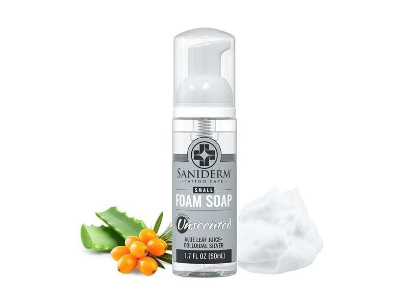 Saniderm Foaming Tattoo Soap, Unscented, 1.7 fl oz/50 mL