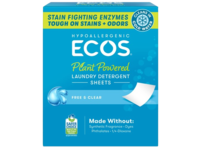 Ecos Laundry Detergent Sheets, 64 Loads, Free & Clear, 7.90 oz/224 g, 64 Count - Image 2