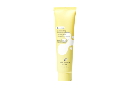 Beekman 1802 Oil Eliminating Foaming Gel Cleanser, Succinic Acid + Pineapple Ceramide, 1 fl oz/30 mL