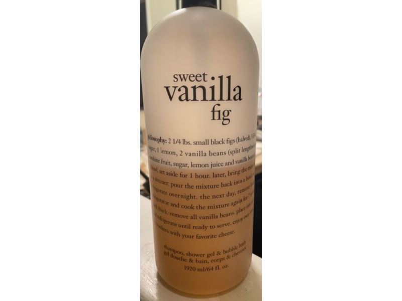 Philosophy Shampoo, Shower Gel & Bubble Bath, Sweet Vanilla Fig, 64 fl oz/1920 mL