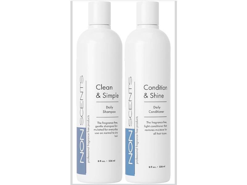 Non Scents Daily Shampoo + Daily Conditioner, Clean & Simple + Conditon & Shine, 8 fl oz/236 mL