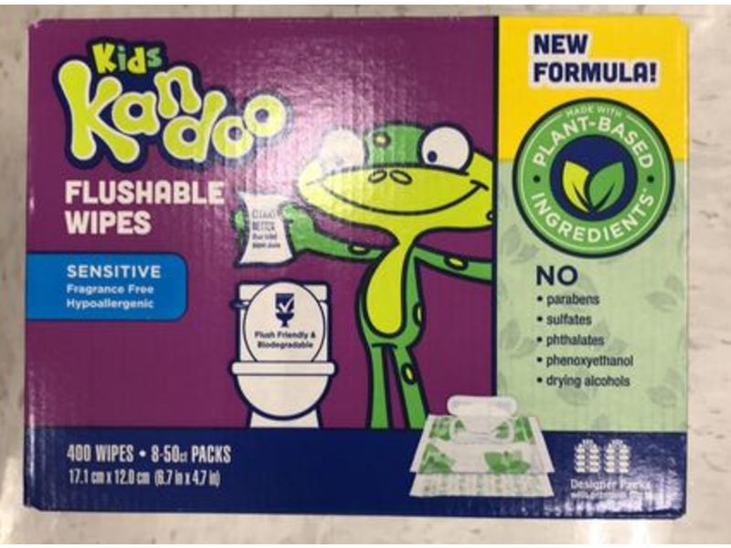 Kandoo Kids Flushable Wipes, Sensitive, Fragrance Free, 400 Count