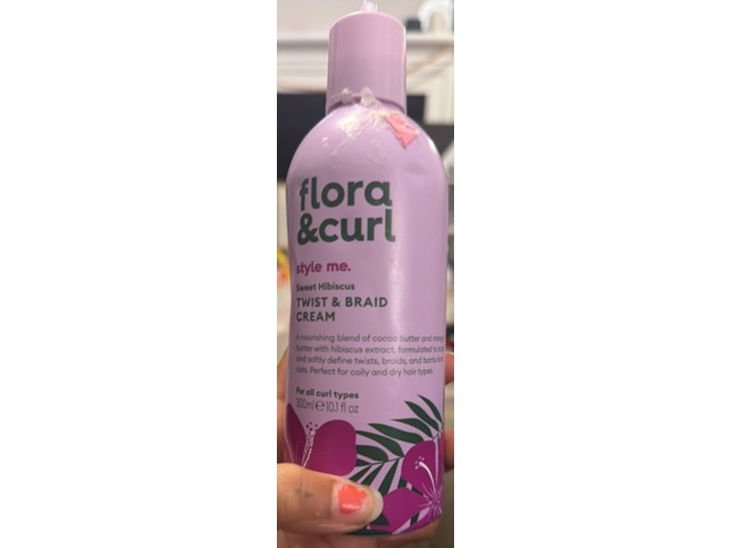Flora & Curl Style Me Twist & Braid Cream, Sweet Hibiscus, 10.1 fl oz/300 mL