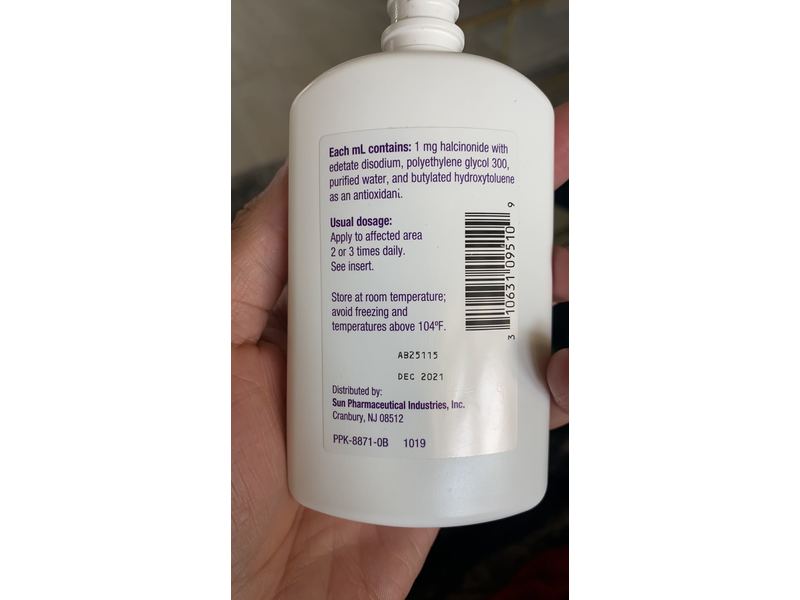 Halog Solution (halcinonide topical solution USP) 0.1%, 120 mL Sun Pharmaceuticals Industries, Inc (RX)