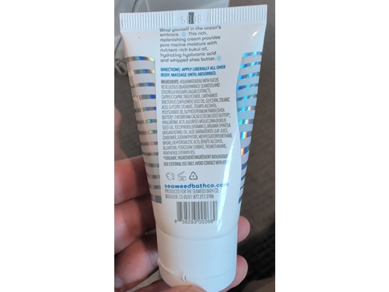 Seaweed Bath Co. Hydrate Body Cream, Kukui Oil & Hyaluronic Acid, 1.5 fl oz/44 mL