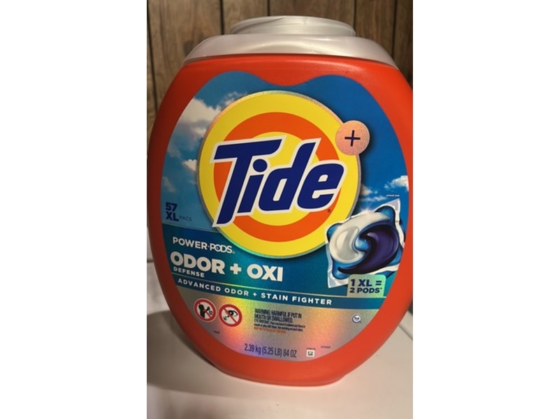 Tide Odor + Oxi Laundry Detergent Advanced Odor + Stain Fighter Power Pods, Original Scent, 57 Count, 84 oz/2.39 kg