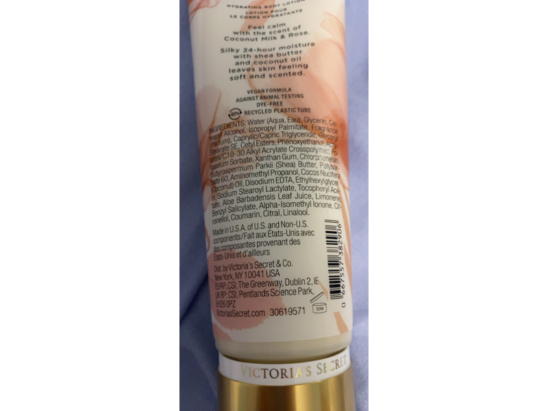 Victoria's Secret Calm Hydrating Body Lotion, Coconut Milk & Rose, 8 fl oz/236 mL