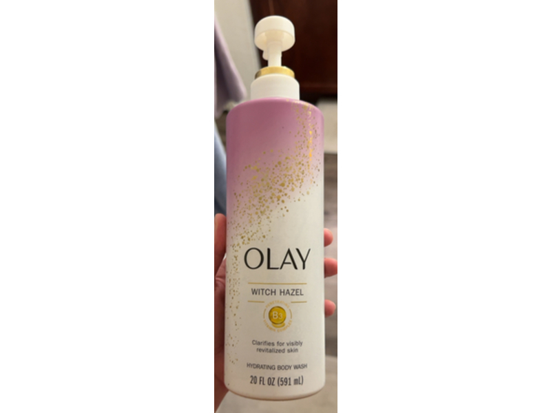 Olay Hydrating Body Wash, Witch Hazel & Vitamin B3 Complex, 20 fl oz/591 mL, Pack Of 4