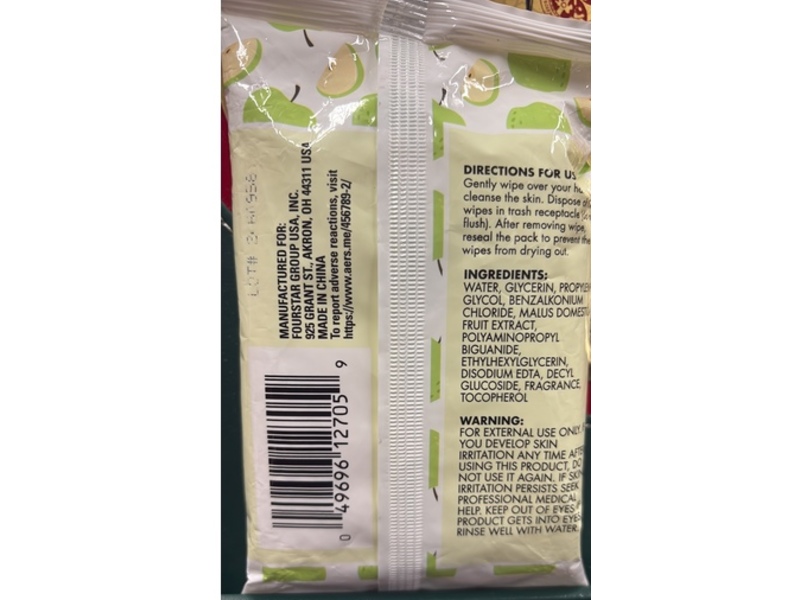 b-Pure Hand Wipes, Green Apple Scented, 20 Count