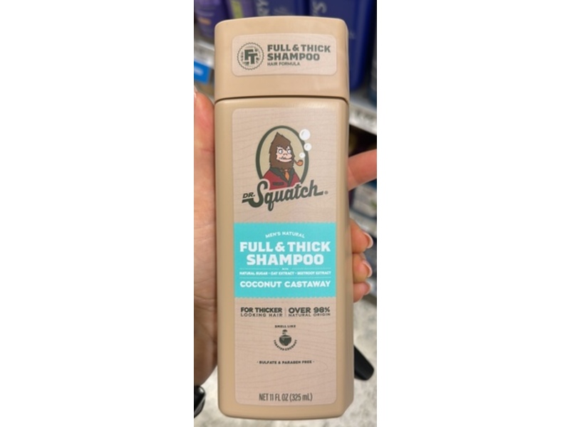 Dr Squatch Full & Thick Shampoo, Coconut Castaway, 11 fl oz/325 mL