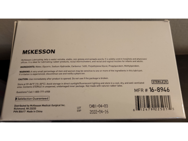 McKesson Lubricating Jelly, 0.176 oz/5 g, Pack of 144