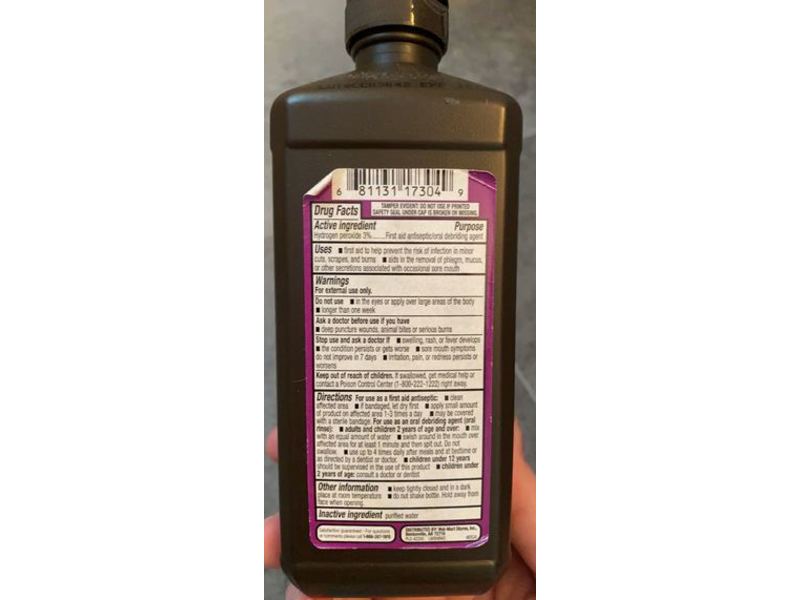Equate 3% Hydrogen Peroxide Usp Antiseptic, 16 fl oz/473 ml