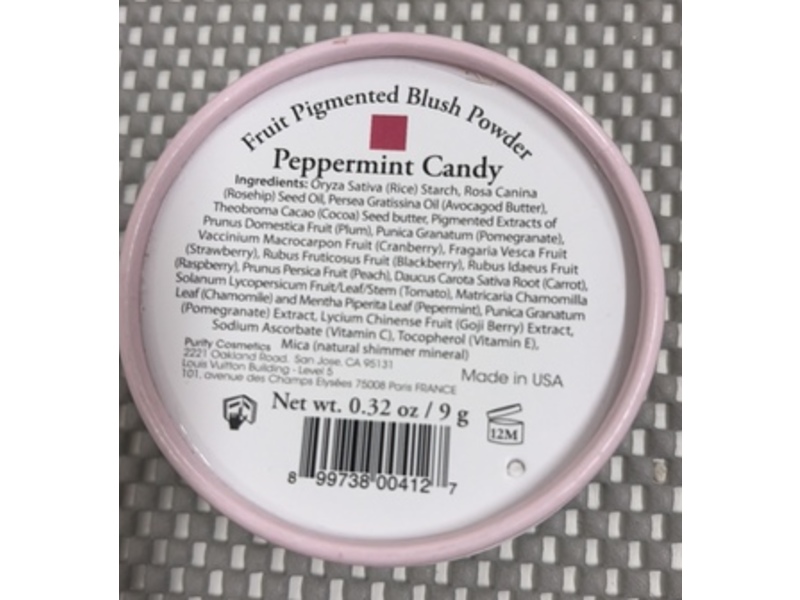 100% Pure Fruit Pigmented Blush Powder, Peppermint Candy, 0.32 oz/9 g