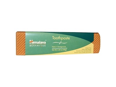 Himalaya Neem and Pomegranate Fluoride- Free Natural Toothpaste, SLS Free, 5.29 oz