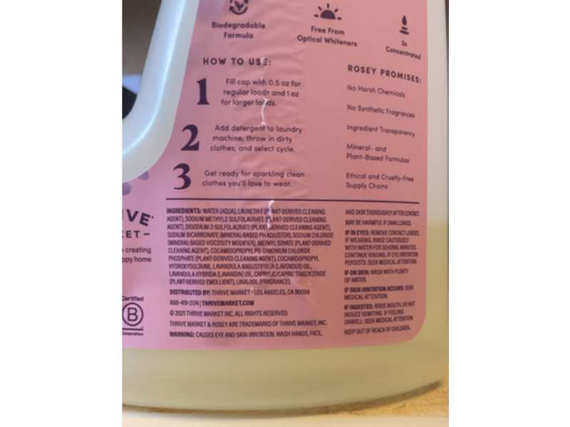 Rosey Laundry Detergent, Lavender, 100 Loads, 50 fl oz/1.47 L