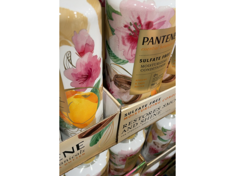Pantene Essential Botanicals Moisturizing Shampoo, Apricot & Shea Butter, 38.2 fl oz/1.13 L