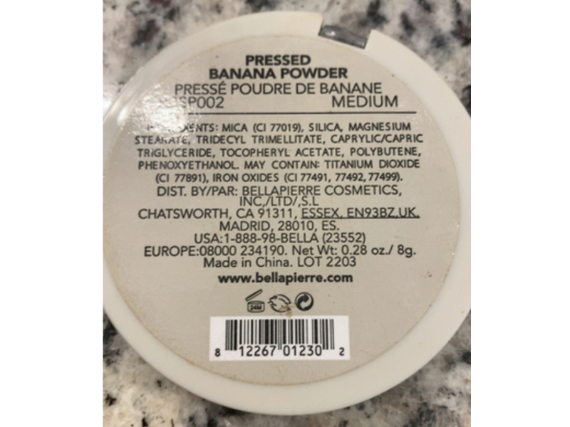 Bellapierre Cosmetics Pressed Banana Powder, Medium, 0.28 oz/8 g