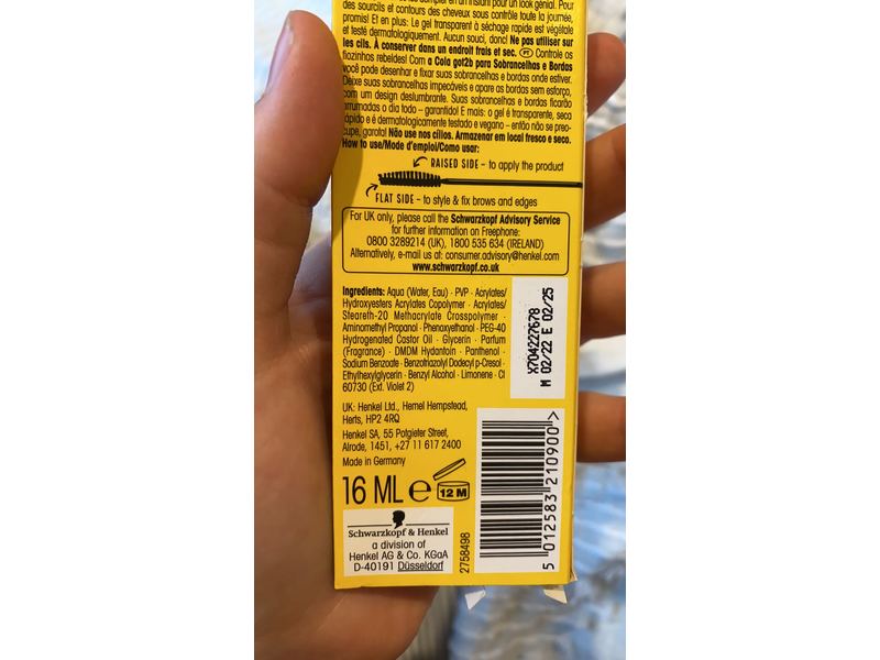 Got2B Schwarzkopf 2 In 1 Glued For Brows & Edges, 16 mL