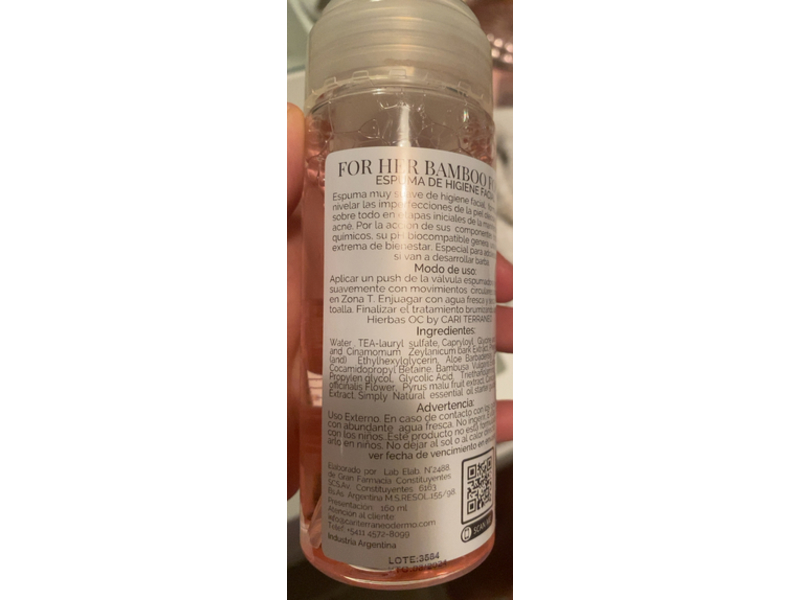 Cari Terraneo For Her Bamboo Foamy Facial Hygiene Foam, 160 mL