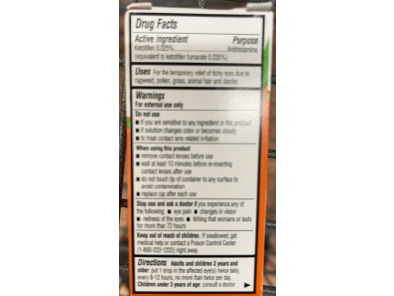 Equate Eye Itch Relief, 0.34 fl oz/10 mL