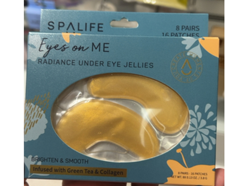 SpaLife Eyes On Me Radiance Under Eye Jellies, Green tea & Collagen, 8 Pairs
