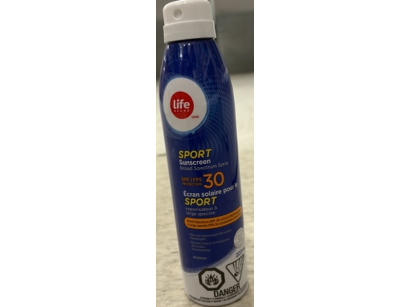 Life Brand Sport Sunscreen Spray, SPF 30, 222 mL