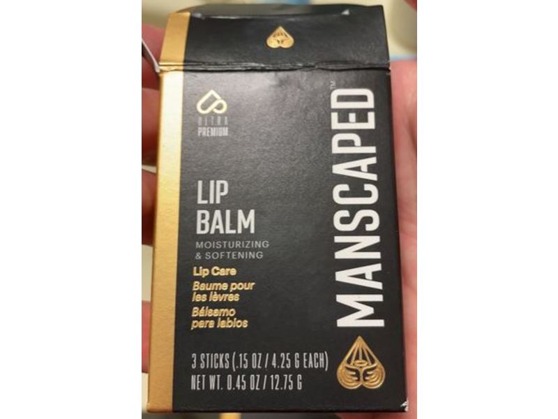 Manscaped Moisturizing & Softening Lip Balm, 0.45 oz/12.75 g, Count Of 3