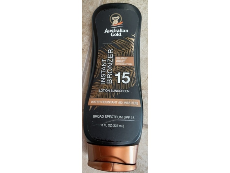 Australian Gold Instant Bronzer Sunscreen Lotion, SPF 15, 8 fl oz/237 mL