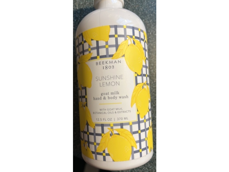 Beekman 1802 Goat Milk Hand & Body Wash, Sunshine Lemon, 12.5 fl oz/370 mL
