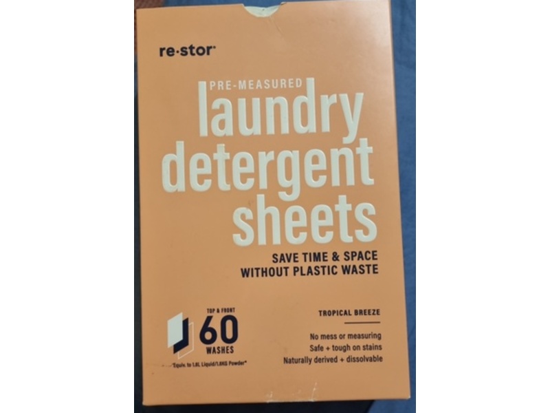 Re.stor Laundry Detergent Sheets, Tropical Breeze, 60 Loads