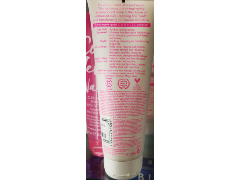 Umberto Giannini Curl Repair Conditioner, Seaweed, Wheat Bran & Caffeine, 8.4 fl oz/250 mL