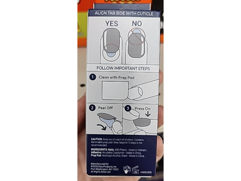 imPRESS The No Glue Mani Glow In The Dark Peel & Press Nails, Broom & Gloom, 30 Count