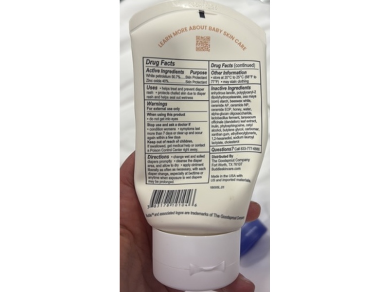 Buddle Diaper Rash Rescue Diaper Healing Paste, 4 oz/113 g