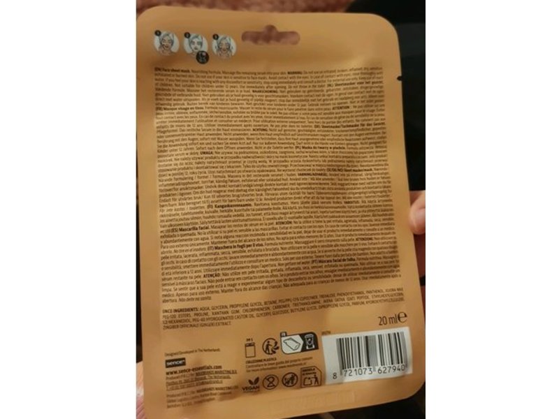 Sence Cookies For Santa Face Sheet Mask, Gingerbread, 20 mL