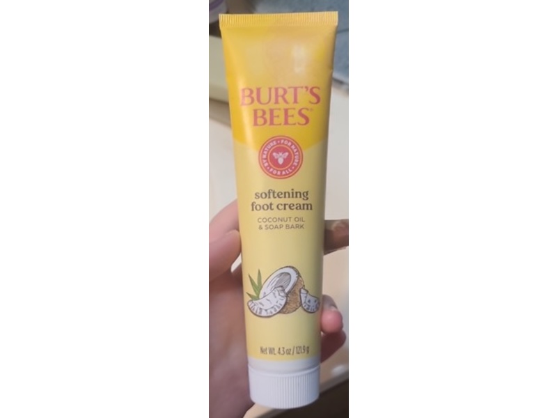 Burt's Bees Softening Foot Cream, Coconut Oil & Soap Bark, 4.3 oz/121.9 g, Pack Of 3