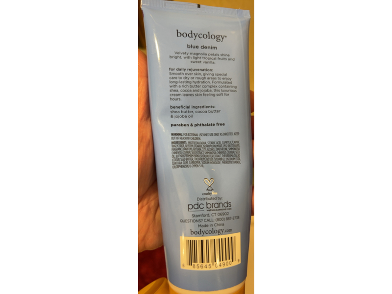 Bodycology Body Cream, Blue Denim, Rich Butter Complex, 8 oz/227 g