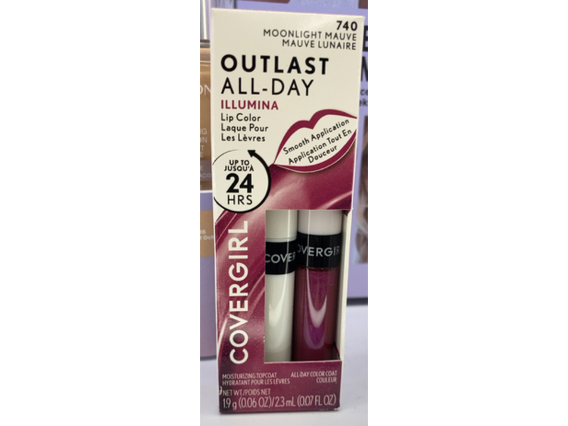 CoverGirl Outlast All-Day Lip Color Top Coat Set, 740 Moonlight Mauve