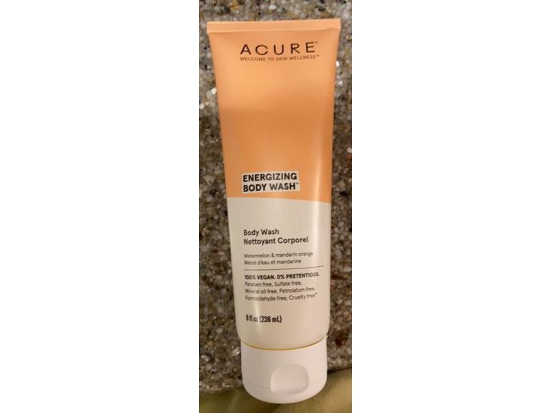 Acure Energizing Body Wash, Watermelon & Mandarin Orange, 8 fl oz/236 mL